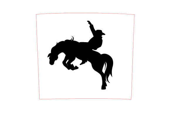 20oz Tumbler Wrap: Rodeo Rider Silhouette for Crafts & Cups Amp