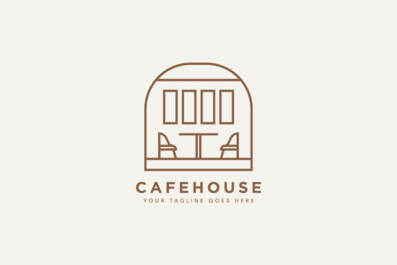 Cafe House Logo Icon: Minimalist Graphics & Logos