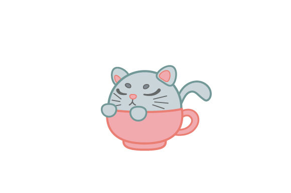 Cat in a Coffee Cup Crafts for Cats Lovers