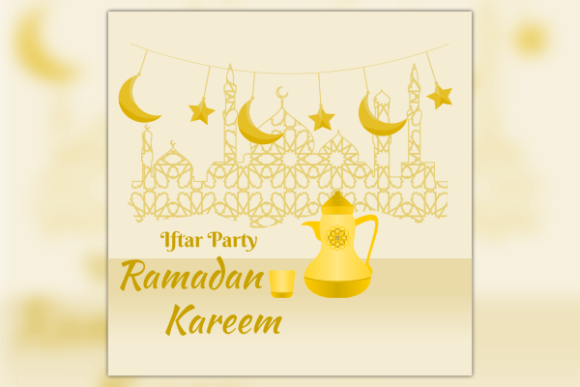 Coffee and Decoration for Iftar Poster: Graphics & Graphic Templates
