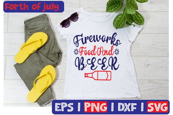 Fireworks Food and Beer Typography Graphics