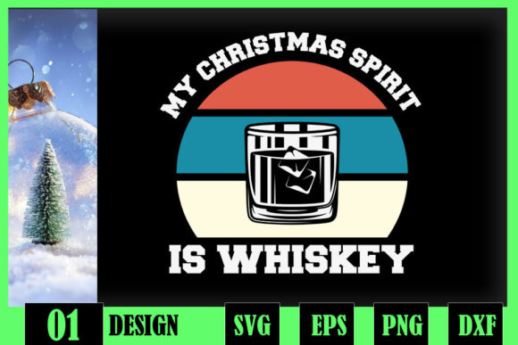 Funny Christmas Spirit Drinking Whiskey Graphics