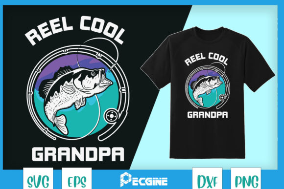 Funny Fishing Vintage Reel Cool Grandpa Graphics