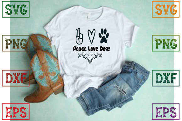 Peace Love Dogs Graphics & T-Shirt Designs