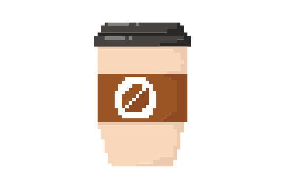 Pixel Art Coffee Cup for Crafts & Cups Amp