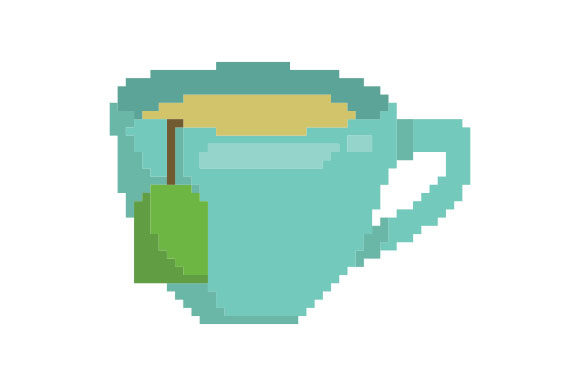 Pixel Art Tea Cup: Crafts & Cups Amp Design Asset