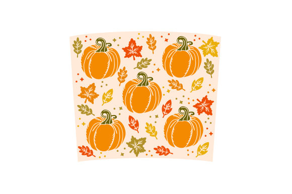 Pumpkin-themed 16oz Hot Cup Wrap: Crafts & Cups Amp
