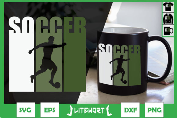 Retro Soccer Player Silhouette Graphics and Crafts