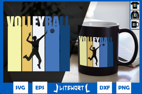 Retro Vintage Volleyball Graphics & Crafts