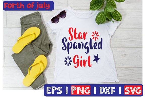 Star Spangled Girl Graphics & T-Shirt Designs