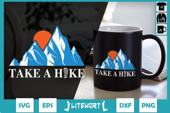 Take a Hike Retro Vibe Mountains Graphics for Crafts