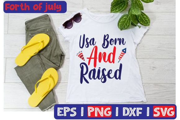 USA Born and Raised Graphics & T-Shirt Designs