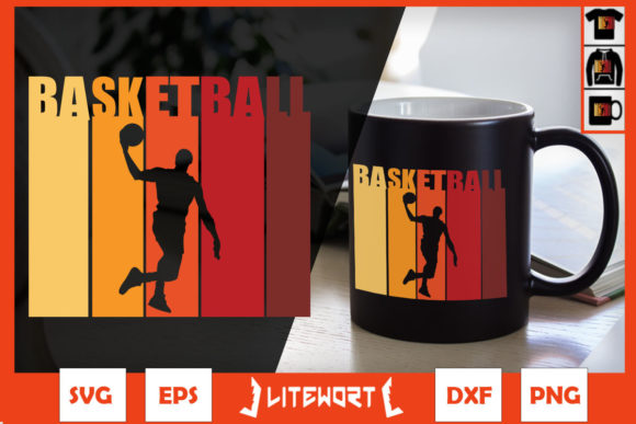 Vintage Basketball Player Silhouette Graphics and Crafts